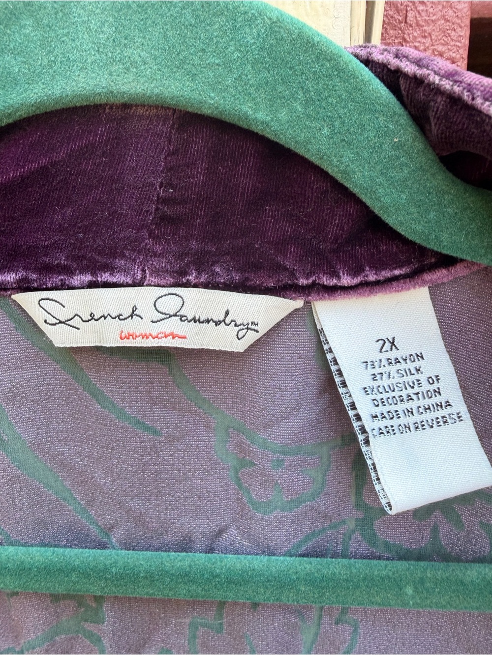 French Laundry Velvet Floral Open-Front Cardigan - Purple & Teal - Picture 5 of 5